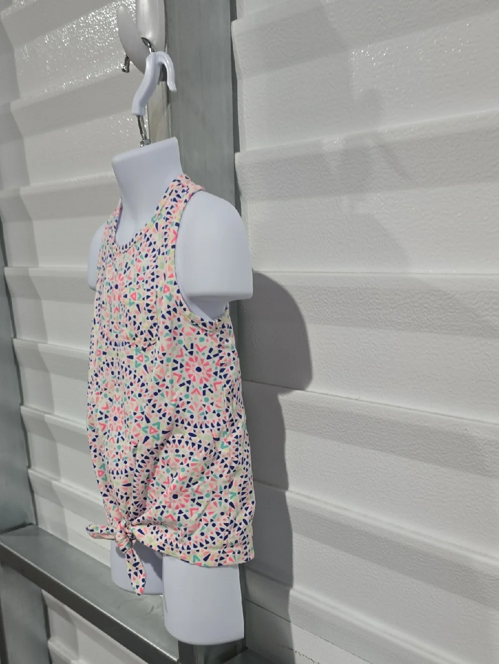 Carter's Pink Geometric Tie-Front Tank Top Size 6